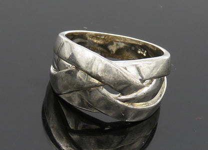 925 Sterling Silver Vintage Shiny Smooth Highway Band Ring  Sz 7.5  RG20615