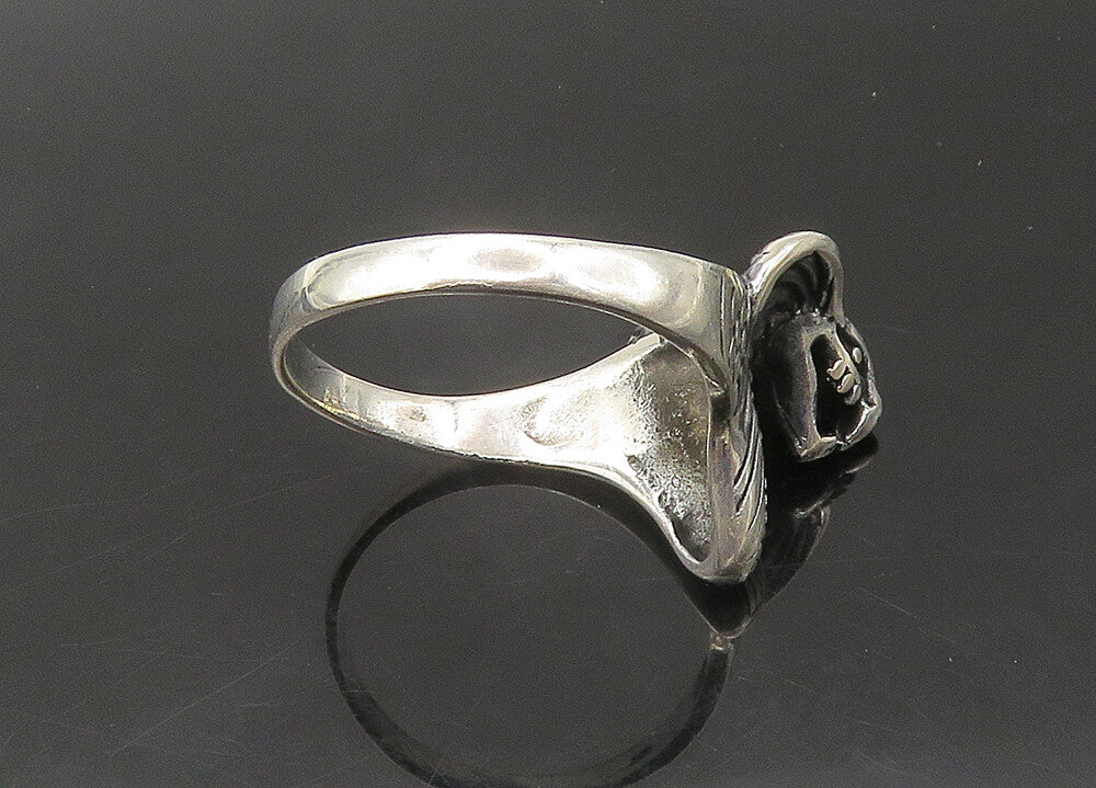 925 Sterling Silver  Vintage Cobra Snake Head Large Band Ring Sz 12  RG22311