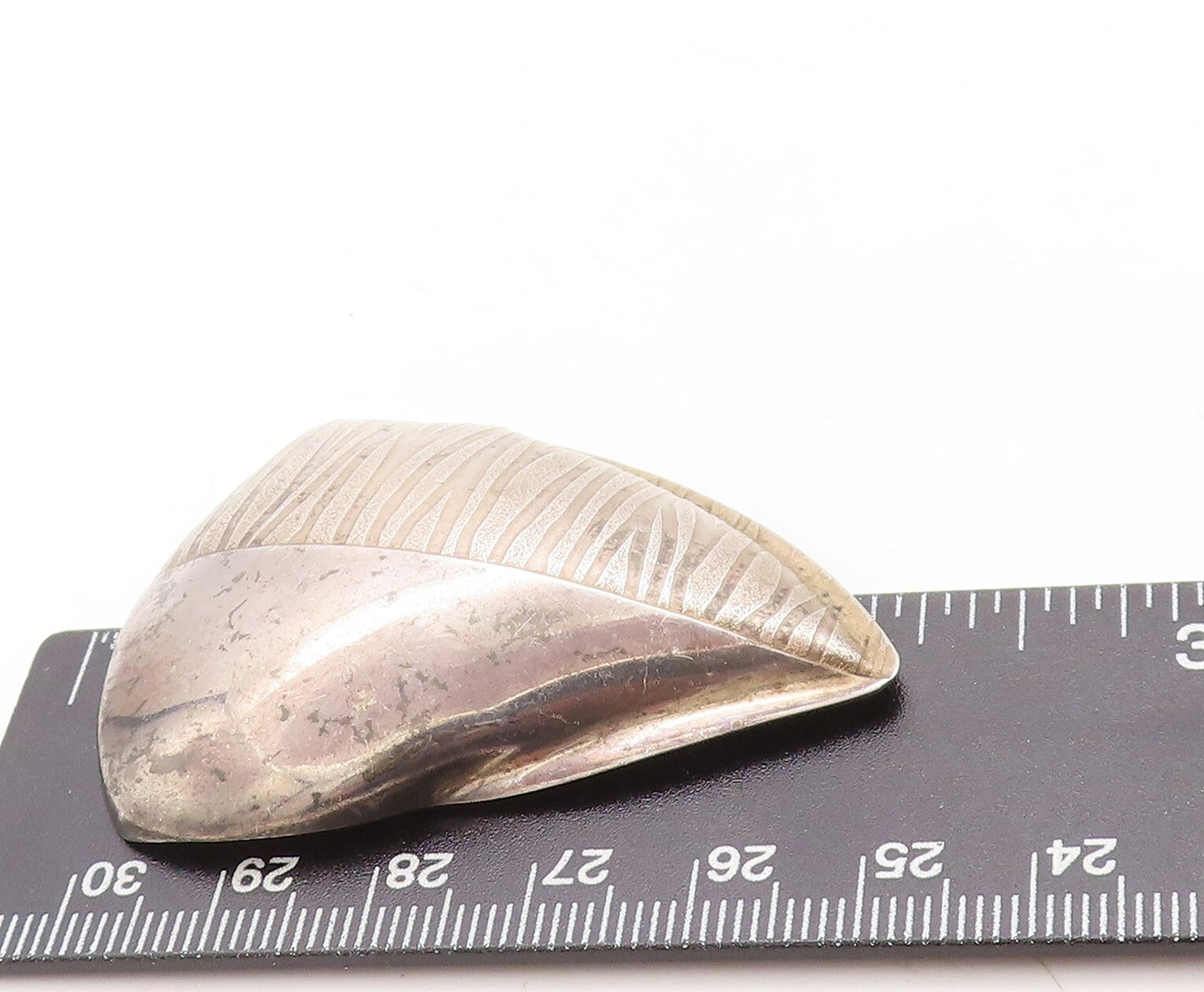 925 Sterling Silver Vintage Brooch Pin JANE BOHAN Modernist Carved   BP11351