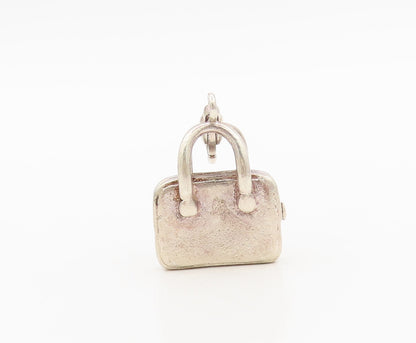 925 Sterling Silver  Vintage Lobster Clasp Handbag Charm Pendant  PT22336