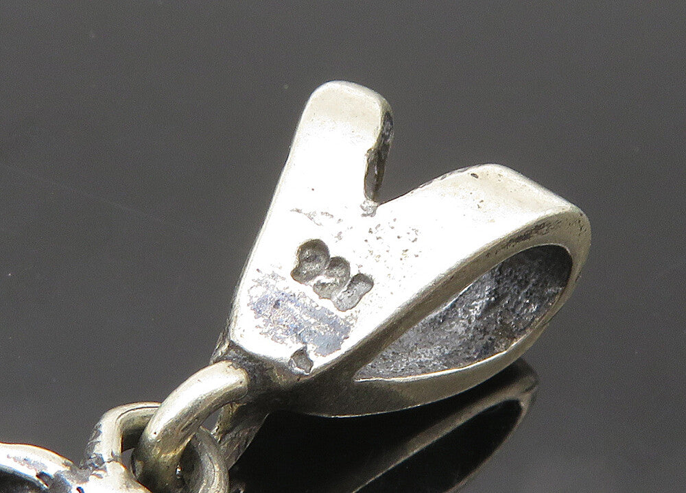 925 Sterling Silver  Vintage Swirl Border Oval Drop Pendant  PT16516