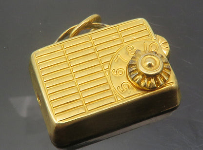 BEAU 925 Sterling Silver  Vintage Shiny Gold Plated Radio Pendant  PT9597