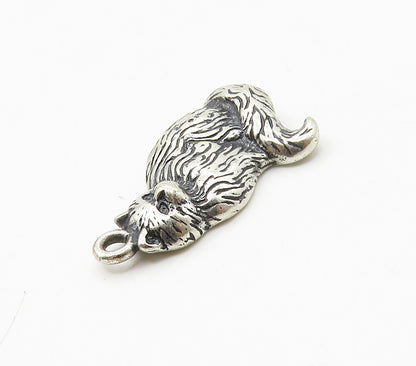 925 Sterling Silver  Vintage Shiny Sitting Cat Animal Motif Pendant  PT12722