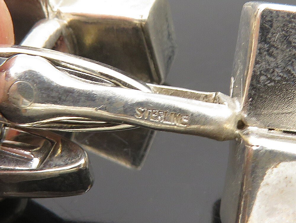 GERMANY 925 Sterling Silver Vintage Minimalist Double Square Cufflinks  TR3313