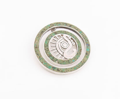 925 Sterling Silver Vintage Pendant MIGUEL MELENDEZ TAXCO Turquoise  PT26038