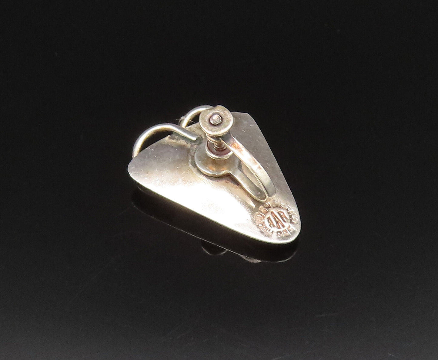 ANTONIO REINA 925 Silver  Vintage Modernist Screw Back Earrings  EG11820