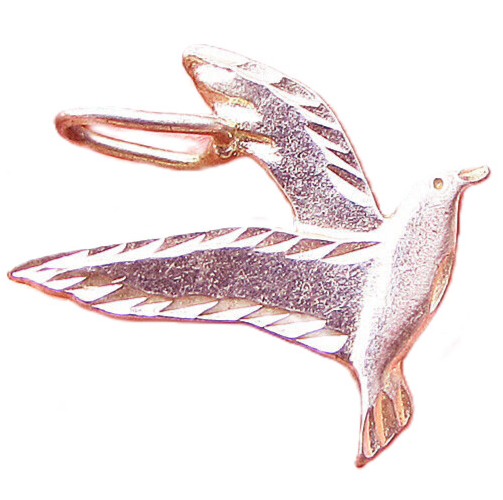 925 Sterling Silver  Vintage Flying Bird Drop Pendant  PT1756