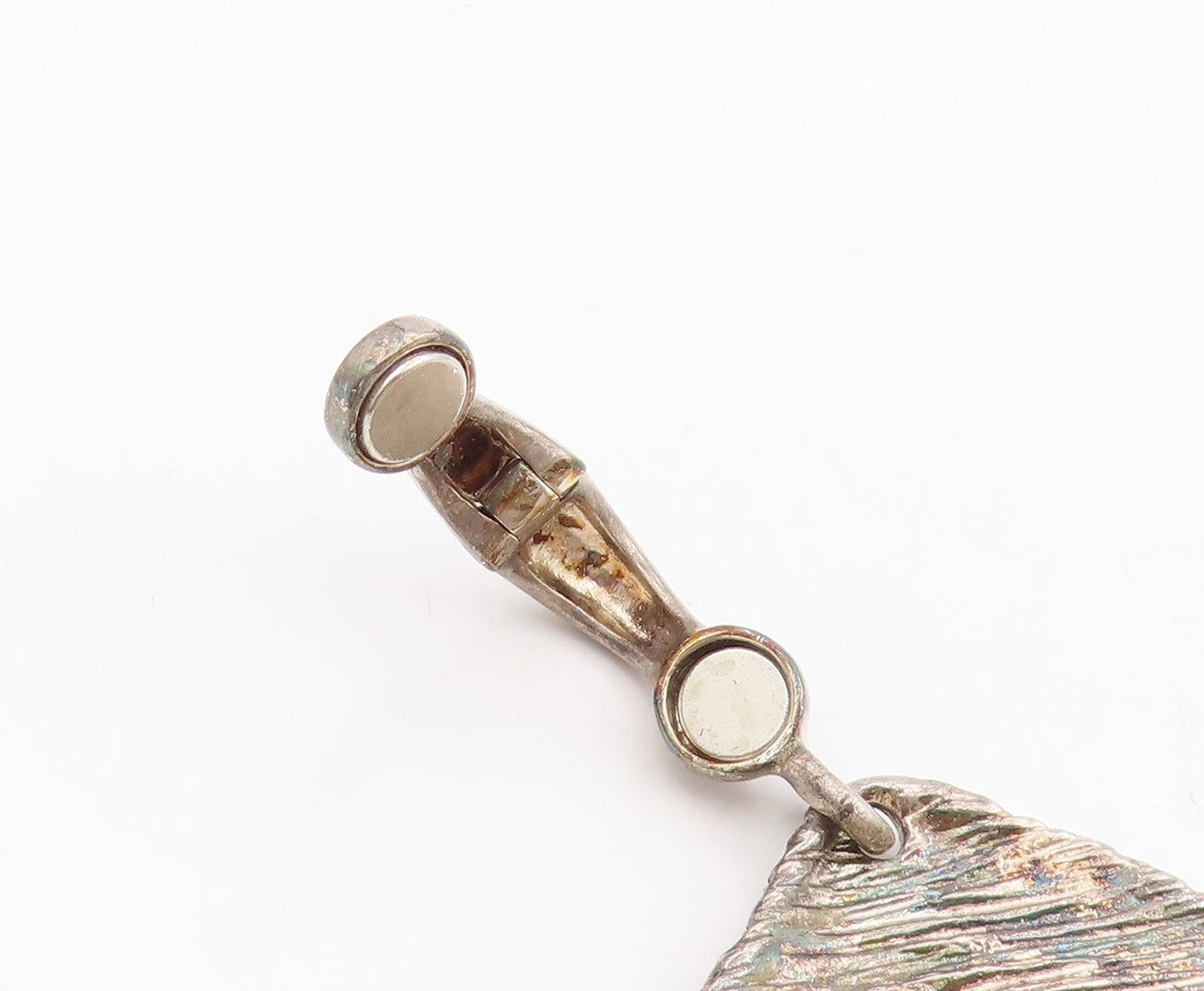 925 Sterling Silver Vintage Pendant ESPO Modernist Textured Locket  PT25499