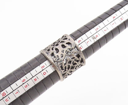 925 Sterling Silver Vintage Ring Intricate Openwork Wide Band  Sz 6.5  RG34560