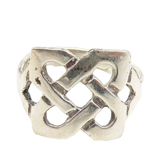 IRELAND 925 Sterling Silver   Vintage Celtic Knot Band Ring Sz 5.5  RG9203