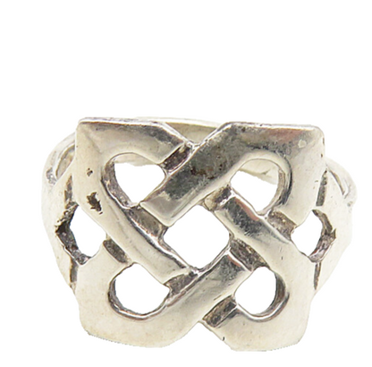 IRELAND 925 Sterling Silver   Vintage Celtic Knot Band Ring Sz 5.5  RG9203