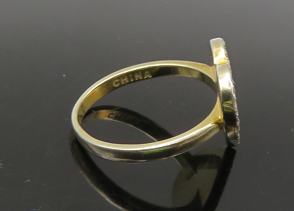 925 Sterling Silver  Vintage Topaz & Enamel Love Heart Band Ring Sz 7  RG22053