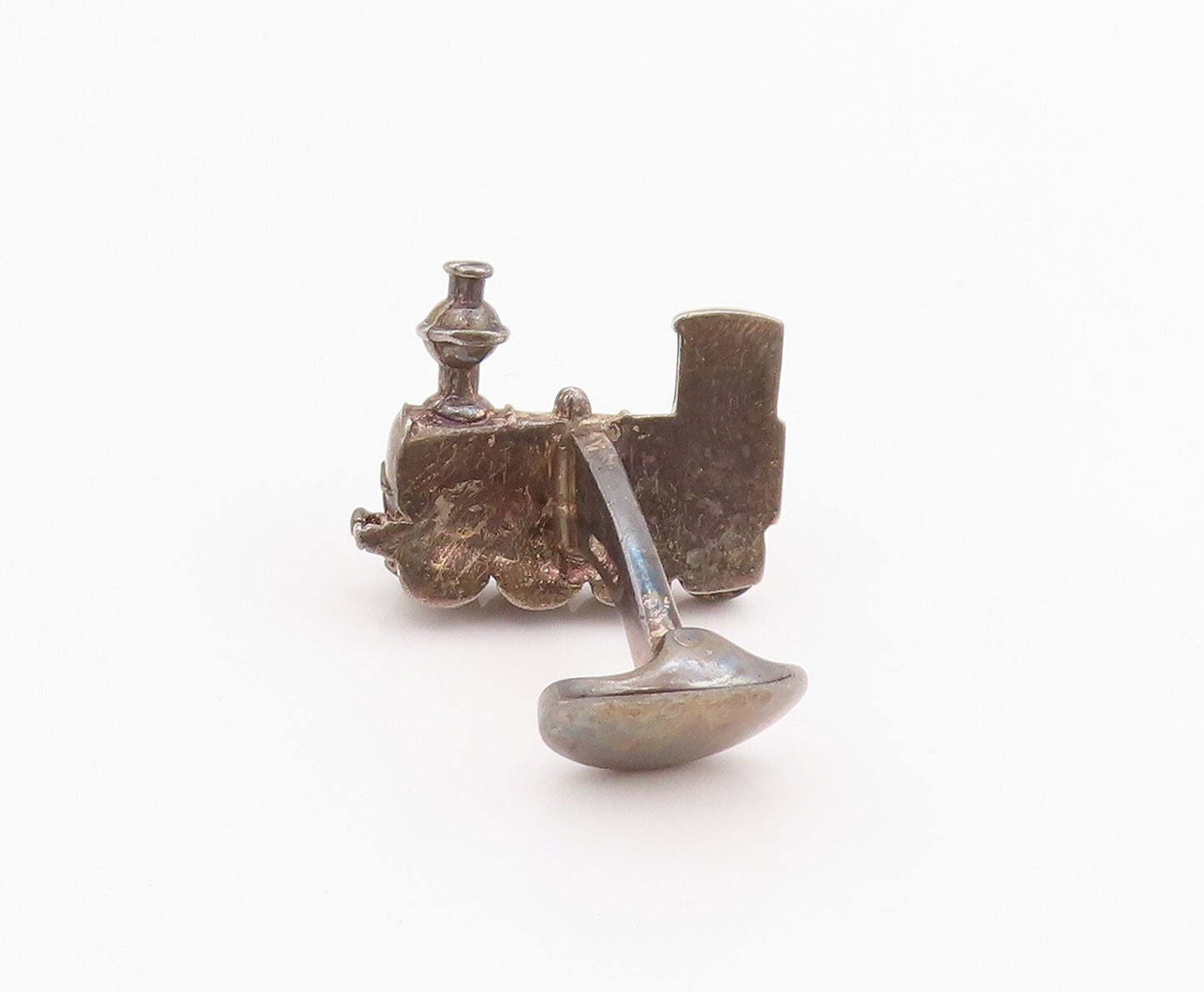 925 Sterling Silver Vintage Cuff Links Antique Dark Tone Train Engine   TR3884