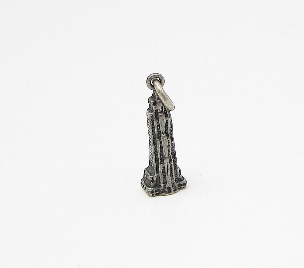 925 Sterling Silver  Vintage Empire State Building Charm Pendant  PT2205