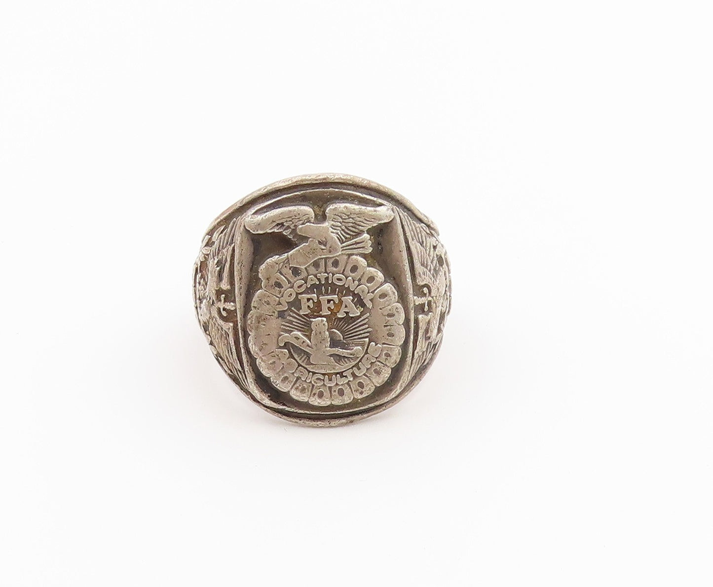 925 Sterling Silver Vintage Ring BALFOUR FFA Emblem Signet Band  Sz 8.5  RG36779