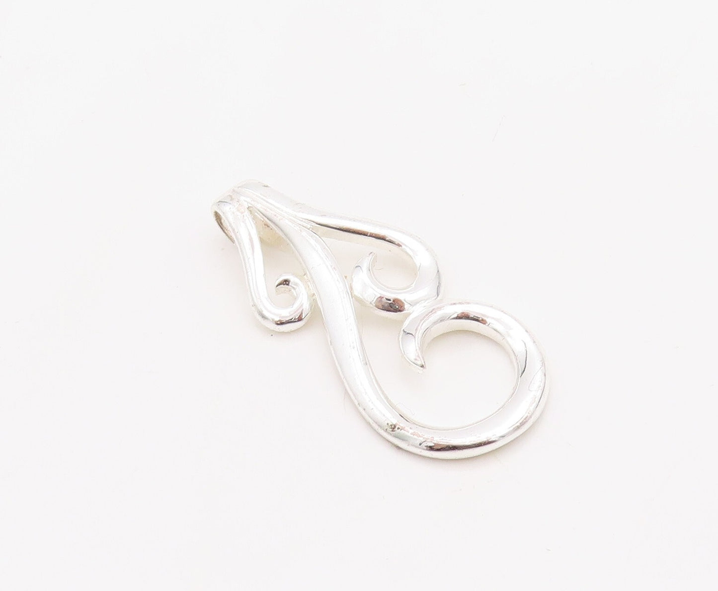 925 Sterling Silver Vintage Pendant Modernist Cutout Dropping Swirls  PT23527