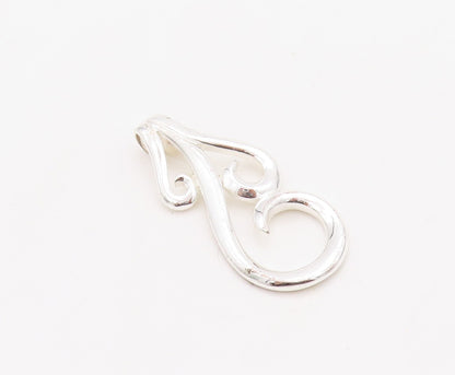 925 Sterling Silver Vintage Pendant Modernist Cutout Dropping Swirls  PT23527
