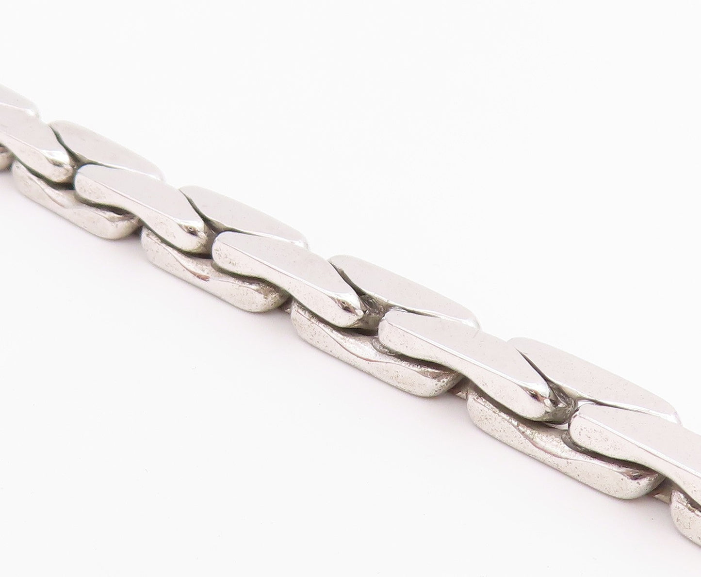 925 Sterling Silver Vintage Bracelet OP ORLANDINI Buckle Clasp Chain  BT12220