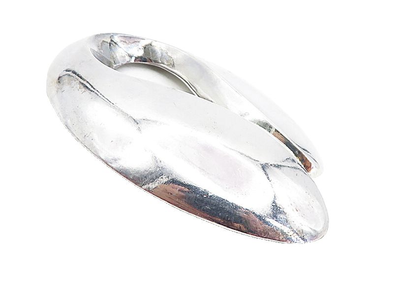 925 Sterling Silver  Vintage Shiny Modernist Design Cutout Trinket  TR1364