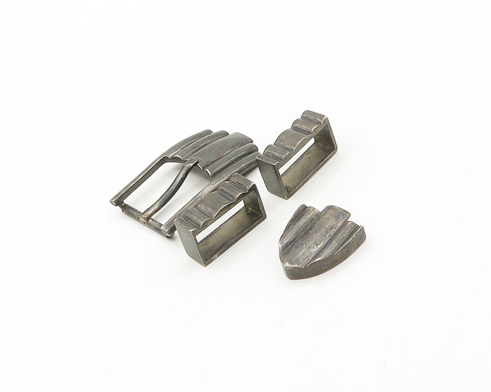 DESIGNER 925 Sterling Silver Vintage Belt Buckle Loops & End Piece  TR2484