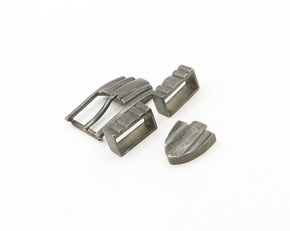 DESIGNER 925 Sterling Silver Vintage Belt Buckle Loops & End Piece  TR2484
