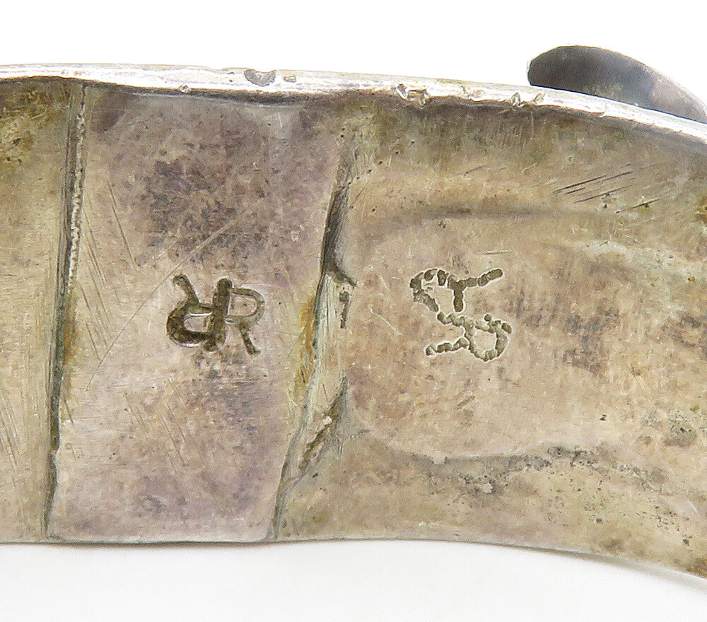 RICHARD REEVE APACHE 925 Silver  Vintage Oxidized Detail Cuff Bracelet  BT6628