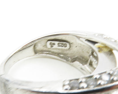 925 Sterling Silver  Sparkling Cubic Zirconia Cocktail Ring Sz 5  RG17191