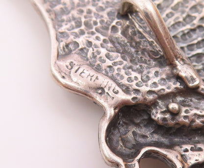 925 Sterling Silver  Vintage Shiny Diamond Cut Flying Eagle Pendant  PT19714