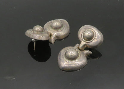 MEXICO 925 Sterling Silver  Vintage Heavy Hinge Link Drop Earrings  EG10258
