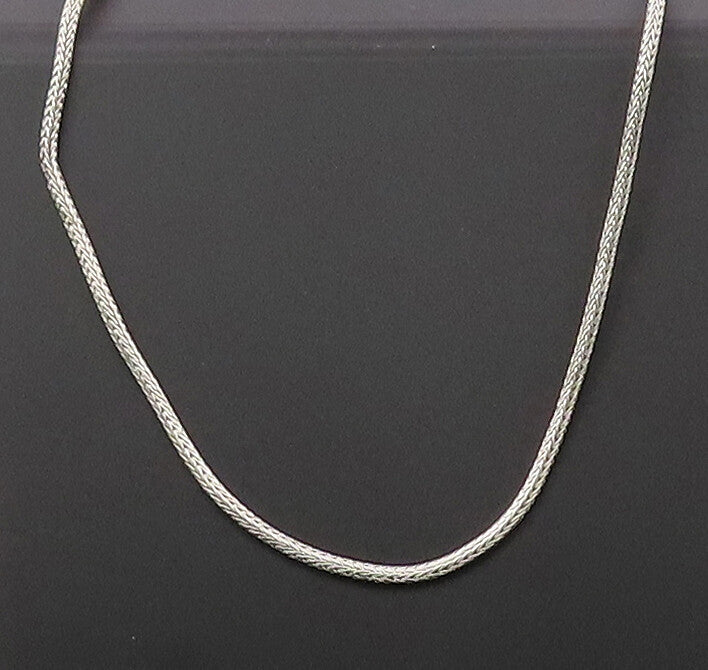 SARDA 925 Silver  Vintage Minimalist Breaded Solid Chain Necklace  NE4114