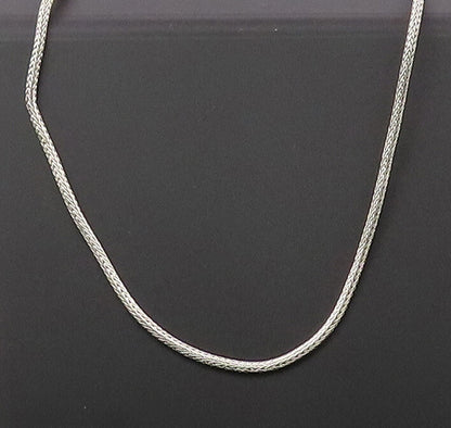 SARDA 925 Silver  Vintage Minimalist Breaded Solid Chain Necklace  NE4114