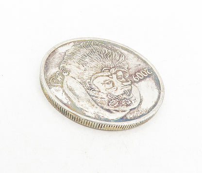 925 Sterling Silver Holiday Season Santa Troy Ounce Medallion Coin TR1434