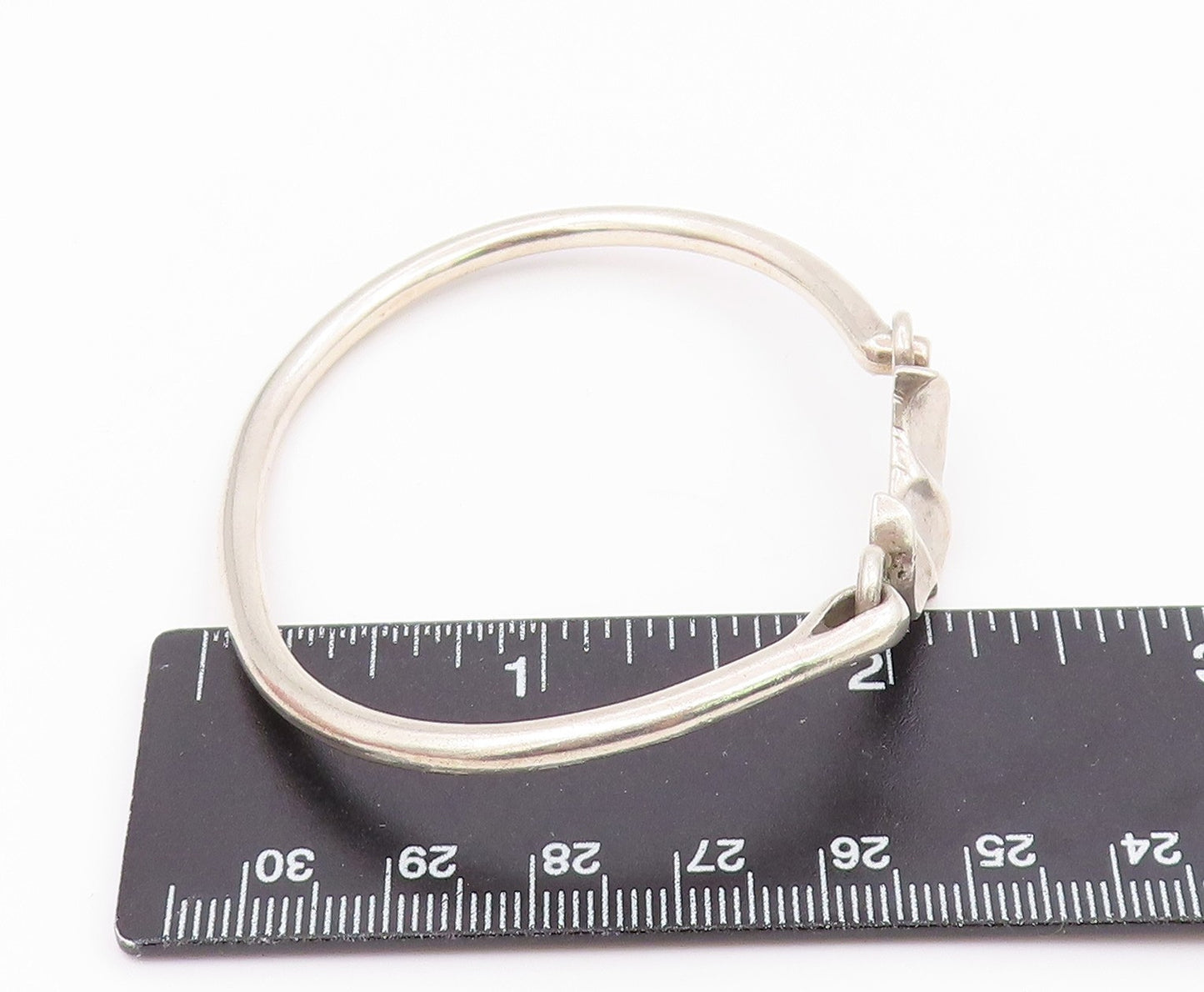 MEXICO 925 Sterling Silver  Vintage Shiny Hook Bangle Bracelet  BT9001