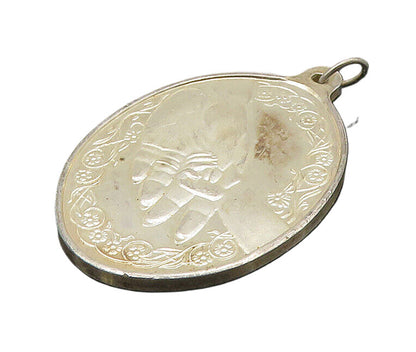 925 Sterling Silver  Vintage Mother's Eternal Love Quote Pendant  PT18942