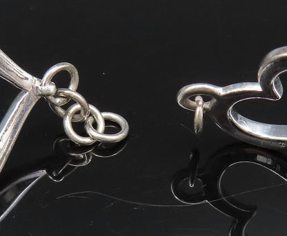 925 Silver  Vintage Genuine Diamonds Accent Open Love Heart Bracelet  BT9662