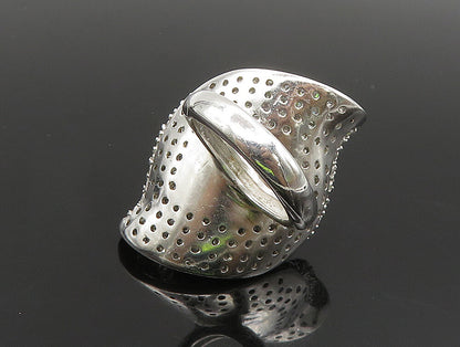 925 Sterling Silver Vintage Wrapped Pearl & Topaz Ring Sz 6 RG24497