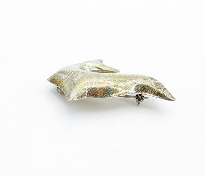 MEXICO 925 Sterling Silver  Vintage Hollow Sea Lion Animal Brooch Pin  BP1831
