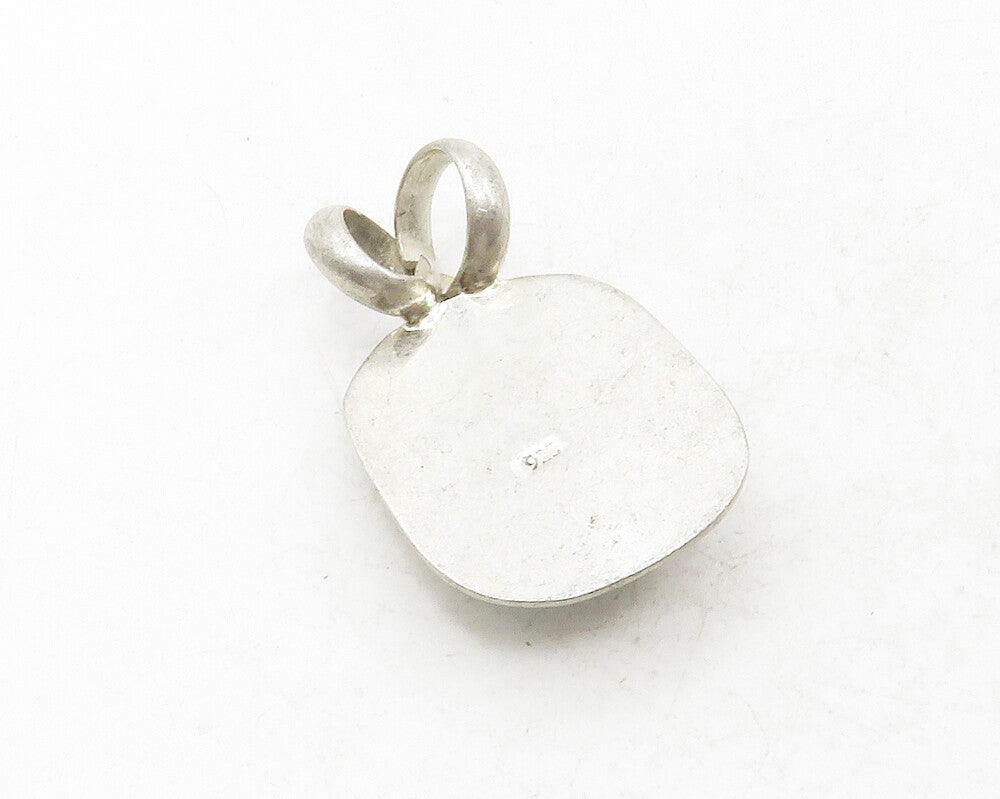 925 Sterling Silver  Vintage Glitter Art Smooth Shiny Drop Pendant  PT10060