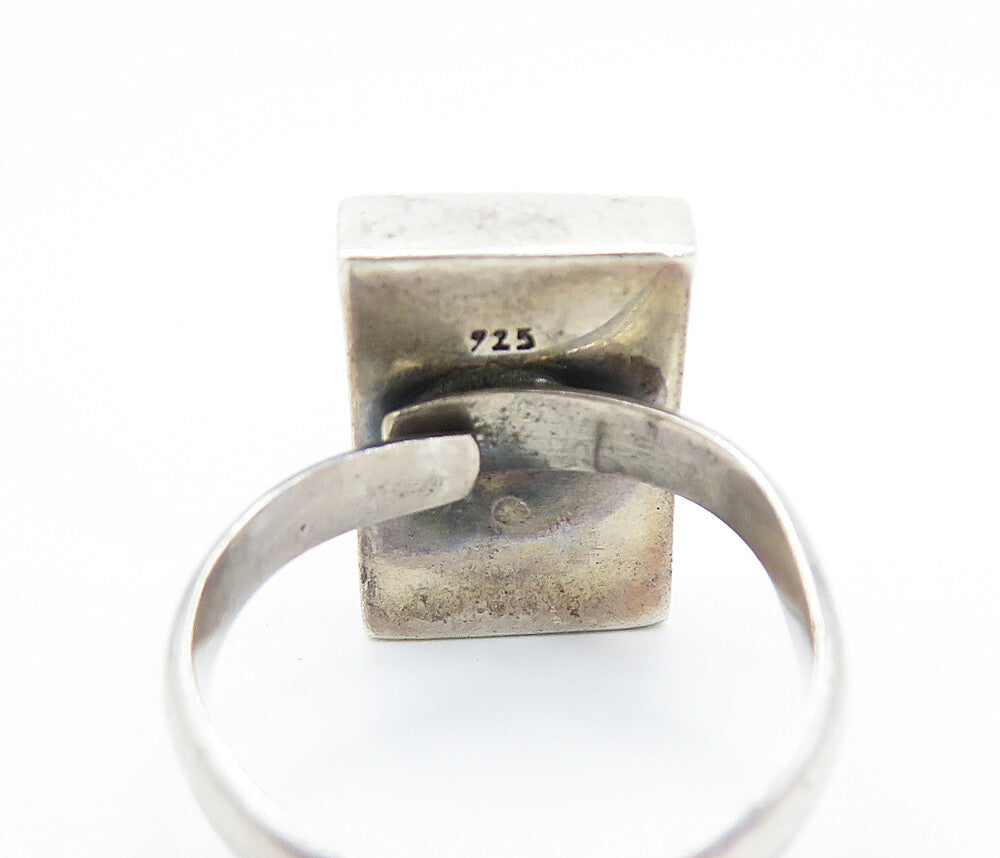 925 Sterling Silver  Vintage Abalone Shell Swirl Cocktail Ring Sz 7.5  RG8110
