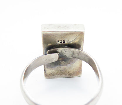 925 Sterling Silver  Vintage Abalone Shell Swirl Cocktail Ring Sz 7.5  RG8110
