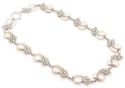 925 Sterling Silver Vintage Necklace VIKINGCRAFT Carved Designer Mangoes  NE4415