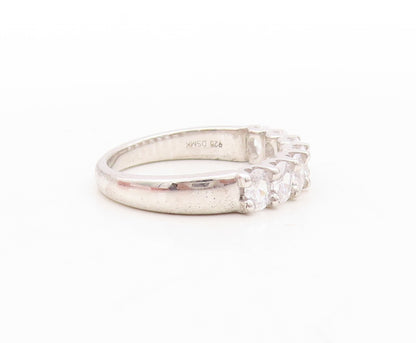 925 Sterling Silver Vintage Ring Minimalist Round Cut CZ Band  Sz 7  RG30883