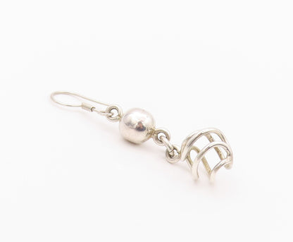 925 Sterling Silver Vintage Earrings Modernist Designer Drop Dangling  EG13505