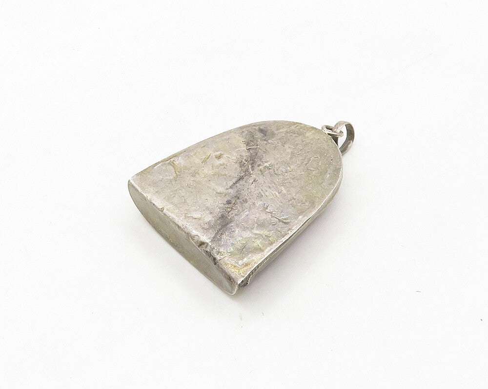 925 Sterling Silver  Vintage Hollow Circle Pattern Bell Shape Pendant  PT14336