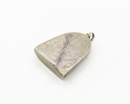 925 Sterling Silver  Vintage Hollow Circle Pattern Bell Shape Pendant  PT14336