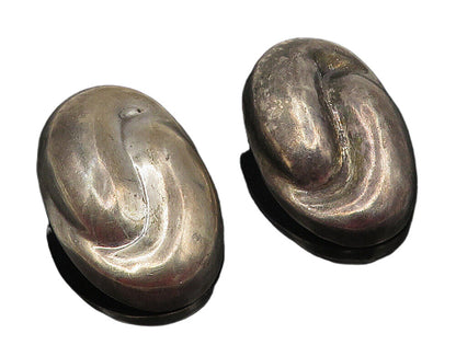 MEXICO 925 Sterling Silver  Vintage Bubble Swirl Non Pierce Earrings  EG6116