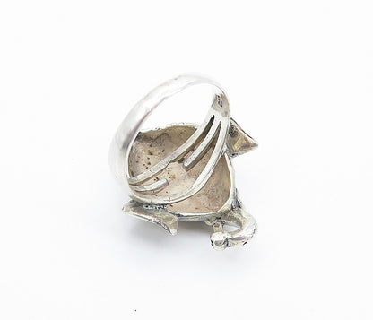 925 Sterling Silver Vintage Ganesh Elephant Head Band Ring  Sz 7.5  RG8096