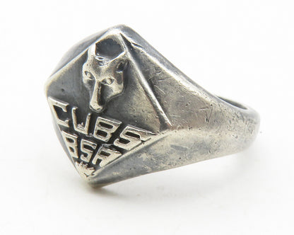 925 Sterling Silver  Vintage Antique Boy Scouts Cubs Band Ring Sz 5  RG11695