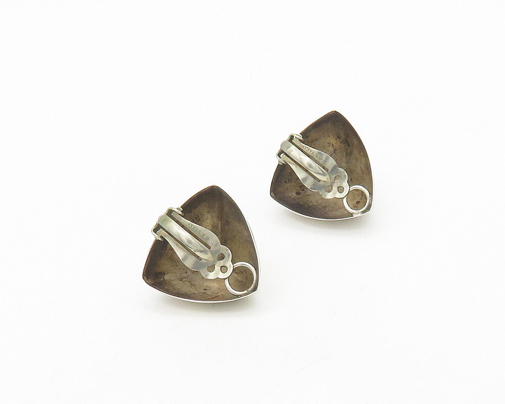 ALWAND VAHAN 925 Silver  Vintage Shiny Pointed Dome Non Pierce Earrings EG9231