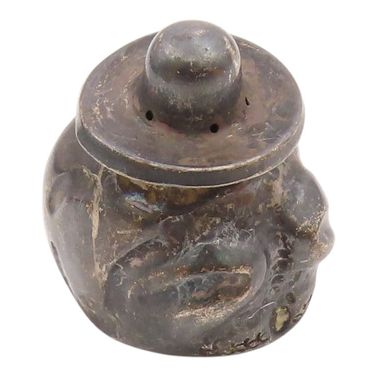 MEXICO 925 Sterling Silver Vintage Antique Puffy Man Salt Shaker  TR2970